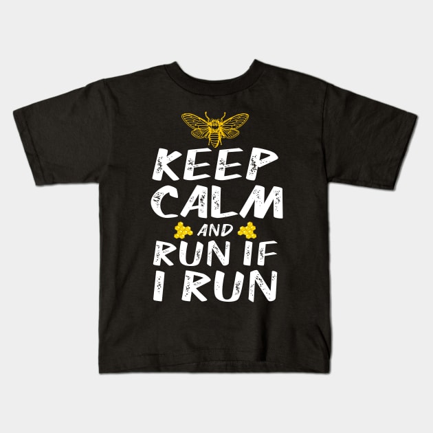 Keep Calm And Run If I Run Kids T-Shirt by SimonL